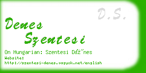 denes szentesi business card